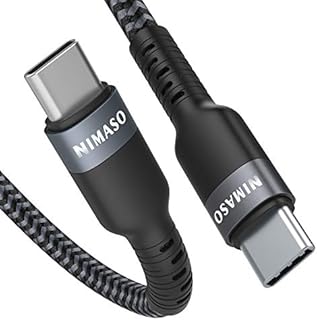 Nimaso USB C to USB C 3.0 Short Cable 0.3M 5Gbps,3A/60W Sync USB Type C Fast Charger Lead Compatible with MacBook Pro,iPad Pro 2021,Samsung Galaxy S21+/10 S20 Ultra 5G,Google Pixel 4XL/3 Xiaomi