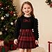 ZFZDRen 3-8Y Toddler Girl Skirt Set Kid 2Pcs Outfits Puff Long Sleeve Top Pleated Skirt with Bowknot Fall Winter Clothes (Black,4 Years)
