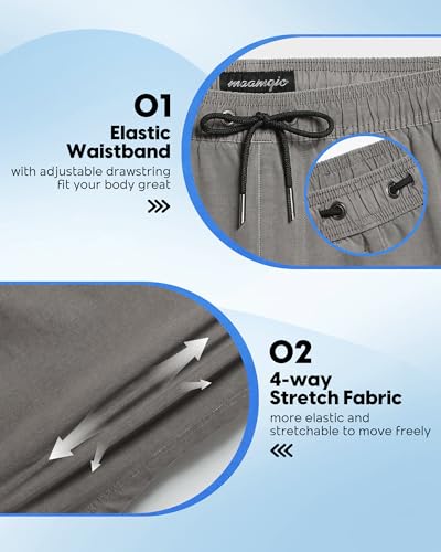 Image of maamgic Men's 5 inch Inseam Shorts Pull-On Relaxed Fit Comfort Stretch Short Shorts with Pocket