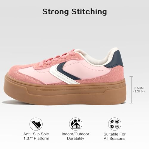 Girls Sneakers School Shoes – Breathable Lightweight Platform Shoes for Girls – Comfortable Kids Footwear for Walking/Running3