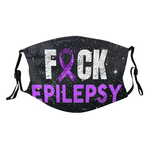Fuck Epilepsy Purple Ribbon Adult Dust Mask Adjustable Dust Face with 2 Filter81