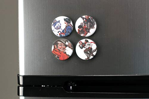 Buttonsmith Rockwell Winter Magnet Set - Set Of 4 1.25" Magnets - Made In The Usa #TOP3