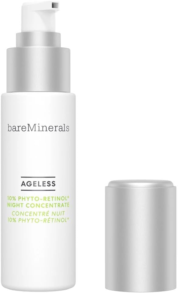 bareMinerals Ageless 10% Phyto-Retinol Night Concentrate with Plant-Based Retinol Alternative + Hyaluronic Acid, Anti-Aging + Anti Wrinkle Face Cream