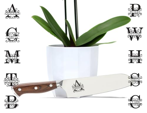 Image of Customizable Custom Chef Knife Personalized chef knife, Engraved chef knife, corporate keepsake, Kitchen Knife with Laser Engraved Monogram - Personalized Touch