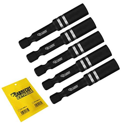 5 x SabreCut SC1160S2_5 55mm Professional Impact Rated Magnetic Bit Holders (Magnetic only for Impact Bit and NOT for Screw) for Impact Drivers