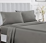 California Design Den 400 Thread Count 100% Cotton Sheet Set, Slate Grey Full Sheets 4 Piece Set, Long-Staple Combed Pure Natural Cotton Bedsheets, Soft & Silky Sateen Weave