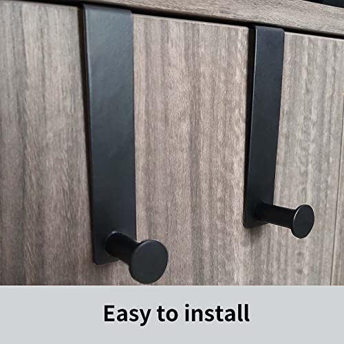 Qflushor Over The Door Hooks, Over Cabinet Towel Bar Kitchen, Towel Hanger For Bathroom, Cupboard, Kitchen Towel Hook Over Cabinet Door, Matte Black 2 Pack #TOP3