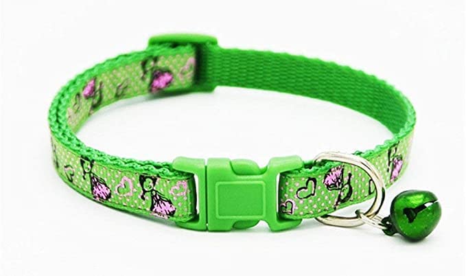 SR VISION 10mm Long Small Girl Printed Dog and Cat Everyday Collar Belt/Small Bell for Playing Small Breed Dogs - Green (18-30 cm) (B0BQHNMQG2) Amazon Price History, Amazon Price Tracker