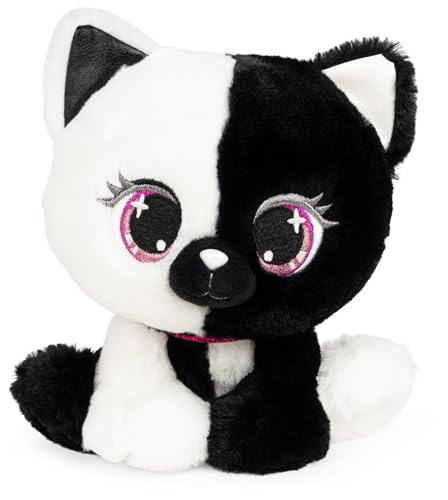 Peluche P.LUSHES Pets - Lady Luna 20 CM - Peluche Chaton Noir et Blanc Inspirée des Tendances Modes...