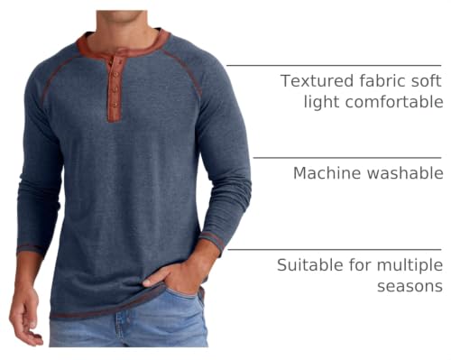 Image of Sailwind Mens Henley Long /Short Sleeve T-Shirt Cotton Casual Shirt