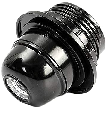 J.H HANDICRAFT E27 Screw Type Lamp Holder – Black Bulb Holder with Rings for Lamp Shades (Pack of 1)-image-21