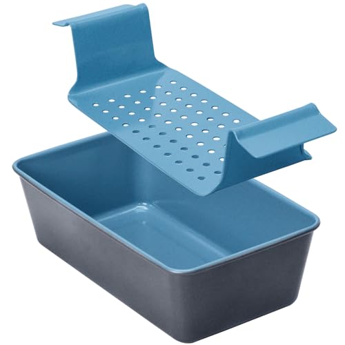 RavisingRidge Meatloaf Pan with Drain Tray - 9.8 x 5.7 Bicolor Loaf Pan Set with Insert for Nonstick Meatloaf Baking Homemade Banana Bread Tin for Oven (Blue)