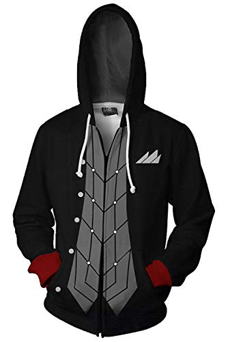Adult Persona 5 Joker Protagonist Akira Kurusu Arsène Hoodie Sweatshirt Zip-up Coat Jacket Cosplay Costume Adult Persona 5 Joker Protagonist Akira Kurusu Arsène Hoodie Sweatshirt Zip-up Coat Jacket Cosplay Costume