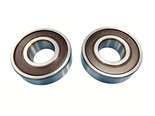 6202-2RS Ball Bearing 15x35x11mm, Double Rubber Sealed Chrome Steel Deep Groove Bearings for Motors Pumps Generators, High RPM & Low Friction (2 Pack)