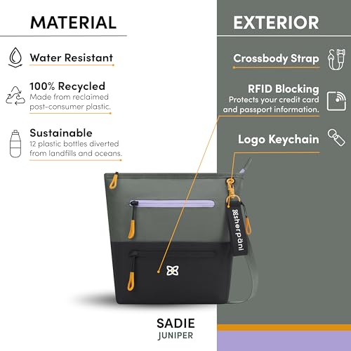 Image of Sherpani Sadie, Nylon Crossbody Bag, Lightweight Shoulder Bag, Travel Cross Body Purse, Crossbody Bags for Women, RFID Protection WITHOUT Coin Purse (Juniper)