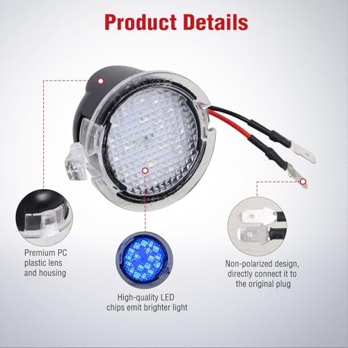 Nilight 2PCS luces LED azul para espejo lateral Ford miniatura 3