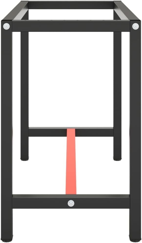 Heavy Duty Work Bench Frame Metal, Garage Workbench Table Frame, Work Table Legs, Workbench Stand for Console Table, Legs for Workbench, Matte Black and Matte Red 43.3"x19.7"x31.1" -AA