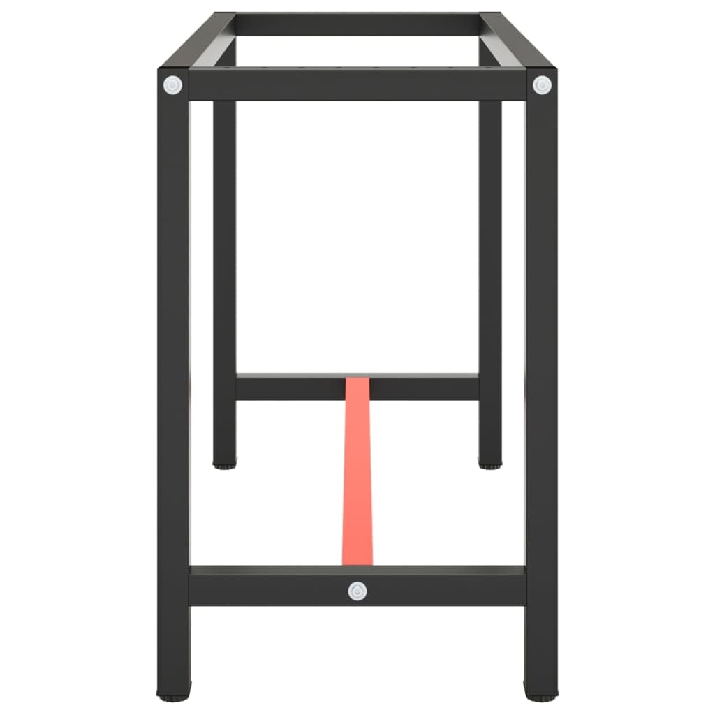 Estructura de metal para banco de trabajo, color negro mate, 110 x 50 x 79 cm, con agujeros preperforados, estructura de mesa estable para banco de trabajo, cómoda, armario, accesorios de