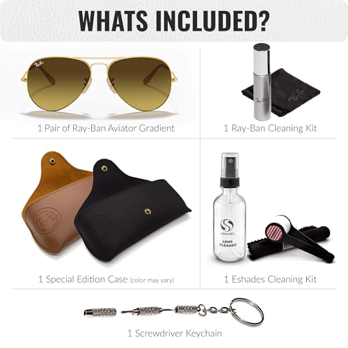 Image of Ray-Ban RB3025 AVIATOR GRADIENT Pilot Shaped Sunglasses for Men & Women with Official RAYBAN Eyewear Kit