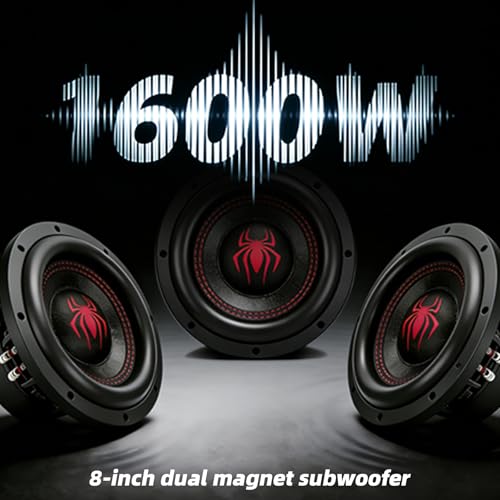 Image of 8 inch Subwoofers 1600W 4 Ohm SPL Car Subs, BASV Voice Coil, Heavy-Duty Cast Aluminum Basket, Deep Bass, Weaved Tinsel Leads, Multi-Connect Terminals, Superior Performance