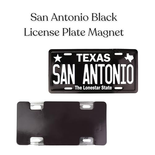 Imán Mini Placa San Antonio Texas Negro 3.5 x 1.10 pulgadas miniatura 4