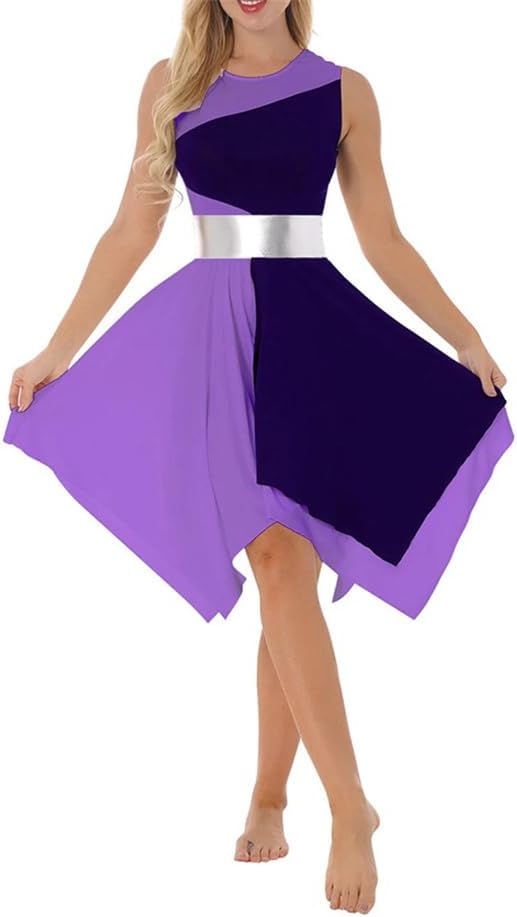 Niiyyjj Womens Ballet Lyrical Dance Dress Performance Costume Prom Party Dress Gymnastics Dancewear