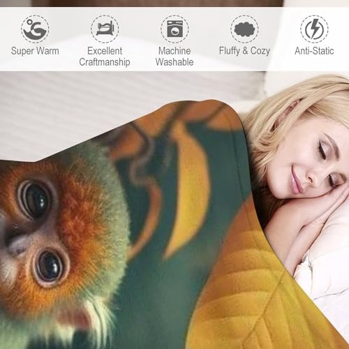 Couverture singe anti-froid flanelle douce et chaude lavable en machine pour lit