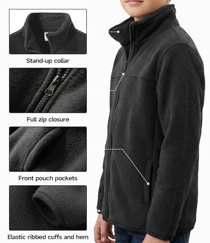Image of Spring&Gege Youth Solid Full-Zip Polar Fleece Jacket for Children