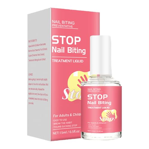 No Bite Nail Polish - 15ml Nail Biting Prevention - Thumb Sucking Deterrent for Adults - Anti Nail Biting Polish for Day & Night Care