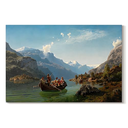 Adolph Tidemand & Hans Gude | Bridal Party Boats | Canvas Wall Art | LT626