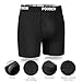 POUDEW Men's Breathable Viscose Moisture Wicking No Roll Waistband Tagless Underwear Boxer Briefs, Pack of 5 (X-Small, Black/Black/Black/Black/Black)