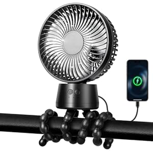 POPERFUN F2 Kinderwagen-Ventilator mit LED-Licht