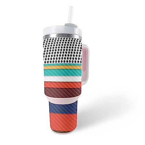 Image of MightySkins Carbon Fiber Skin Compatible with Stanley The Quencher H2.0 FlowState 40 Oz Tumbler Protective, Durable Textured Carbon Fiber Finish | Easy to Apply, Remove, and Change Style