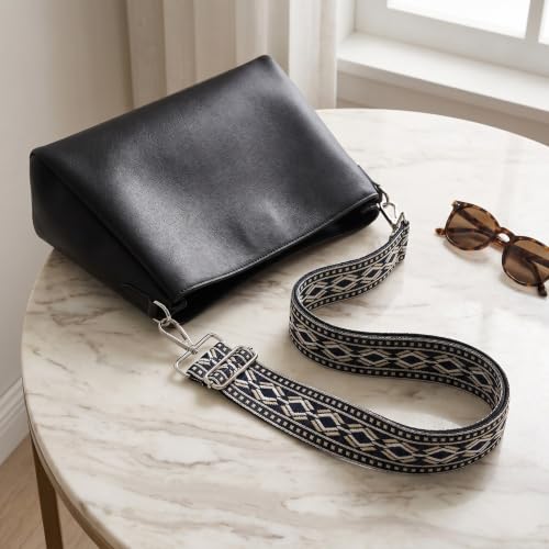 Image of Flower Purse Strap Replacement Embroidery Crossbody Shoulder Strap for Handbag Canvas Purse Extender Accessories