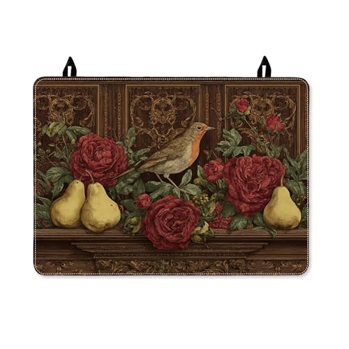 Copertura superiore per fornello elettrico, copertura superiore per stufa elettrica, vintage, rustica, rosa, pera, autunno, in gomma rossa, antiscivolo, copertura da cucina per bancone, estensione