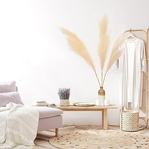 Miniatura 5 de Pampas Grass - Pampas (3 tallos de imitación de hierba para decoración del hogar, boda