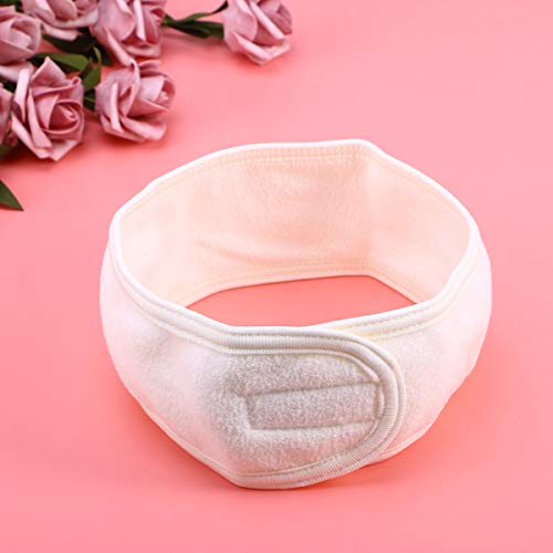 Lurrose 5 peças de faixa para maquiagem feminina, faixa facial de spa, tecido felpudo para lavar o r