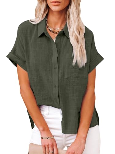 Women's Short Sleeve Cotton Linen