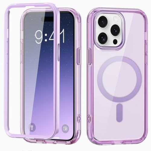 Étui à rabat iPhone 15 Pro coque intégrale double façade transparente et antichoc