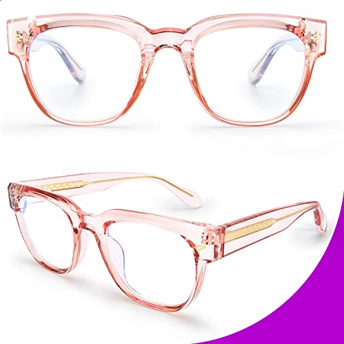 Image of VISOONE Square TR90 Blue Light Blocking Glasses with Anti Glare Computer Glass Woman and Men SAGE