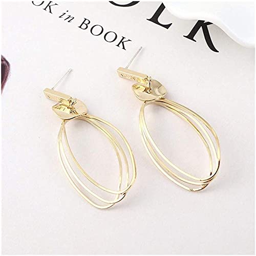 Boucles d'oreilles pour Femmes en argent S925 géométriques creuses avec lettres texturées style européen