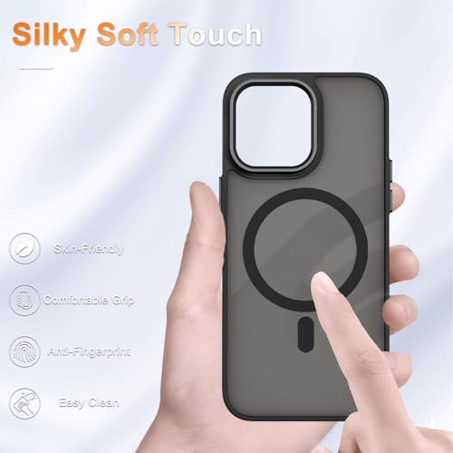 Image of YENAPOON for iPhone 12 Pro Max Case, Matte Magnetic Phone Case, Black