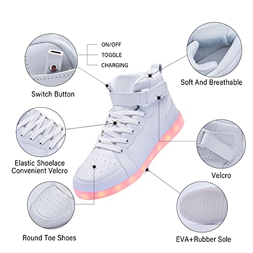 Led Light Up Shoes for Kids High Top Sneakers for Boys Girls Hip-Hop Dancing Shoes for Halloween Christmas Party with USB Charging3