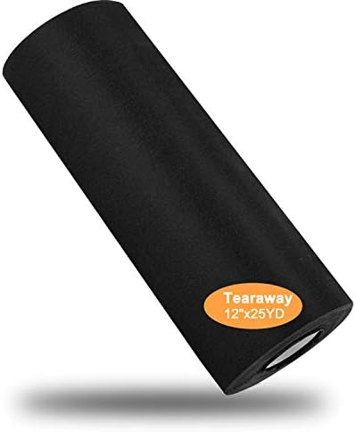 New brothread Black Tear Away Stabilizer Backing 12" x 25Yd Roll
