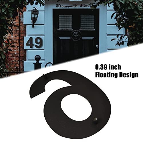 Modern House Numbers-6 Inch High Stainless Steel Floating Home Address Number For Outside/Black/Number 6 #TOP2