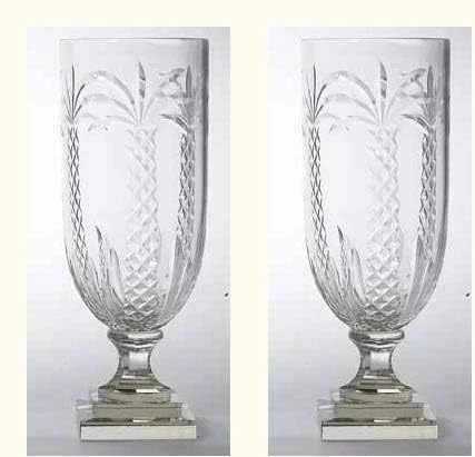 Glass Palm Tree Hurricanes G556 (Set of 2)