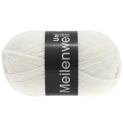 LANA GROSSA Meilenweit 100 | Sockenklassiker, uni und bedruckt, waschmaschienenfest | Handstrickgarn aus 80% Schurwolle & 20% Polyamid | 100g Wolle zum Stricken & Häkeln | 420m Garn FB1345