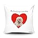 BAGEYOU - Federa per cuscino con cucciolo di cane Bichon Frise Maltese Dog Home Decor The Love of a Dog is A Pure Thing, 45,7 x 45,7 cm, stampa su entrambi i lati