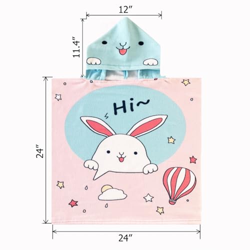 Image of NovForth Kids Beach Towel for Boys Girls, Hooded Bath Towel Wrap, Toddler Pool Towel with Hood