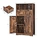 Iwell Storage Cabinet with 2 Drawers & Adjustable Shelves, Cupboard, Floor Cabinet for Living Room, Home Office, Rustic Brown